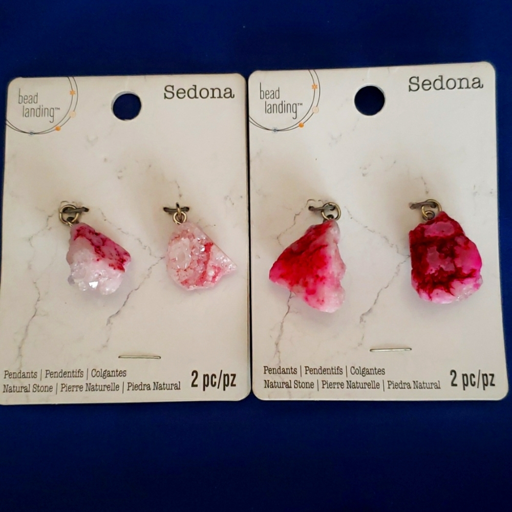Colored natural rough stones pendant/bracelet charm